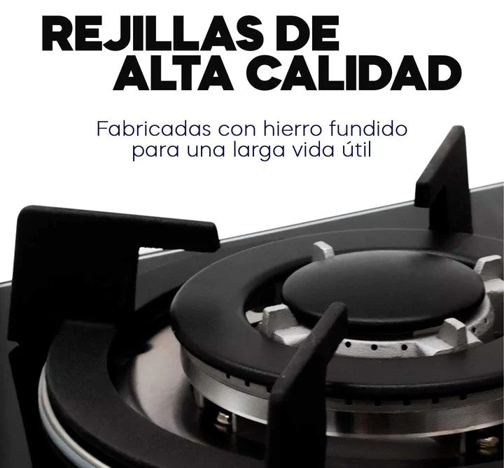 PARRILLA 4 QUEMADORES CRISTAL TEMPLADO