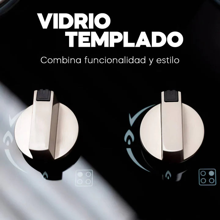 PARRILLA 4 QUEMADORES CRISTAL TEMPLADO